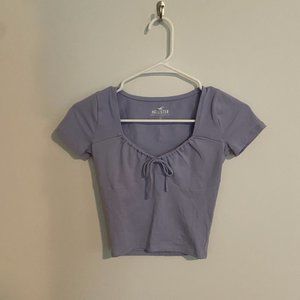 blue seamed cinch top (cropped)